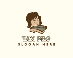 Tax - Money Lending Woman logo design