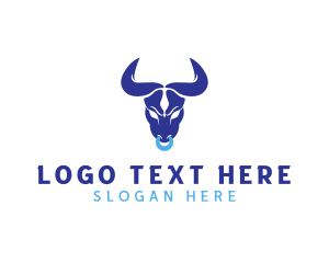 Bull Horn - Angry Wild Bull logo design
