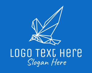 Wing - Geometric Bird Monoline logo design