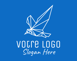 Wing - Geometric Bird Monoline logo design