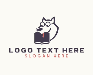 Publisher - Dog Animal Book logo design