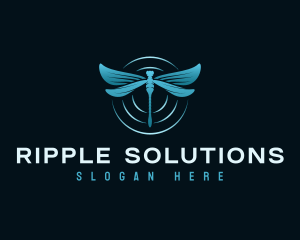 Dragonfly Wings Ripple logo design