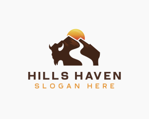 Bison Mountain Hiking logo design