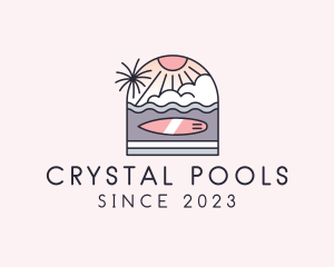 Pool - Sunset Surfing Beach logo design