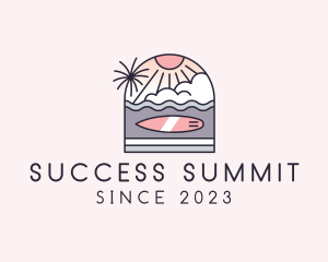 Sunset Surfing Beach  logo design