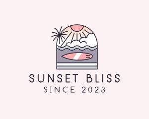 Sunset - Sunset Surfing Beach logo design