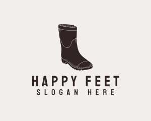 Foot - Rain Rubber Boots logo design