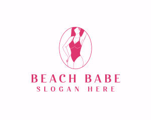 Woman Bikini Swimsuit logo design