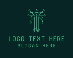 Tech - Circuit Tech Tree logo design