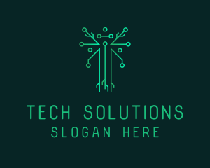 Technological - Circuit Tech Tree logo design