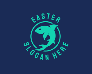 Aqua - Shark Ocean Conservation logo design