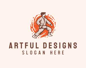 Karate Martial Arts Fighter logo design