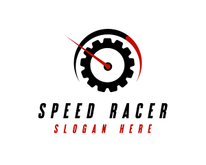 Racecar - Automotive Speedometer Cogwheel logo design