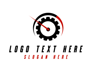 Automotive Speedometer Cogwheel logo design