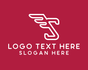 Winged - Wings Letter S logo design