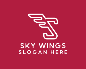 Wings Letter S logo design