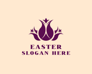 Purple Tulip Bouquet  logo design