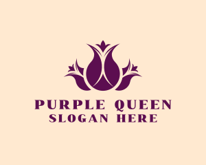 Purple Tulip Bouquet  logo design