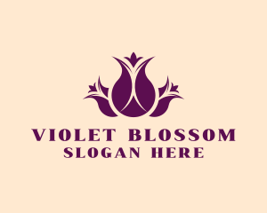 Purple Tulip Bouquet  logo design