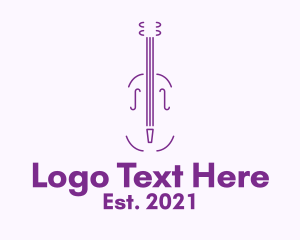 Brass Band - Simple Violin Instrument logo design