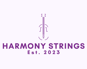 Simple Violin Instrument logo design