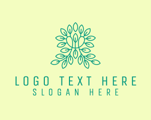 Herbal - Leafy Green Letter M logo design