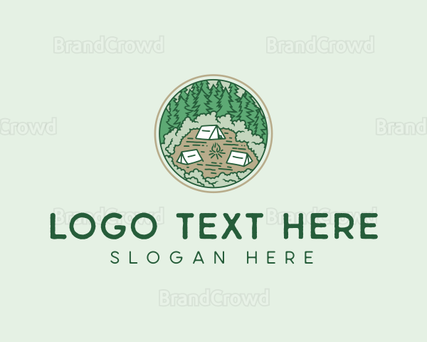 Outdoor Forest Campsite Logo