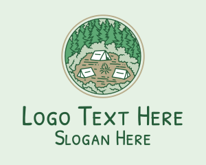 Exploration - Green Forest Campsite logo design