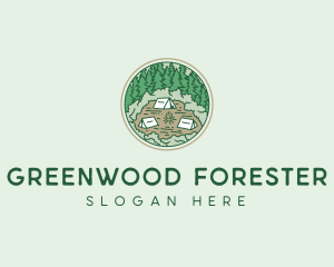 Outdoor Forest Campsite logo design