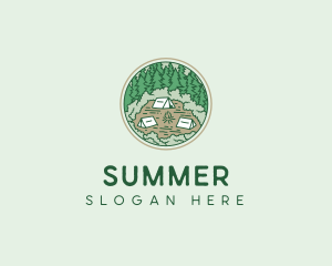 Outdoor Forest Campsite logo design