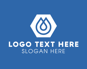 Plumbing - Water Droplet Hexagon logo design