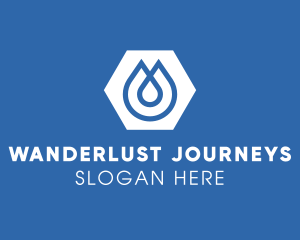 Hand Wash - Water Droplet Hexagon logo design