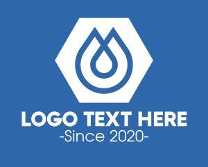 Water - Water Droplet Hexagon logo design