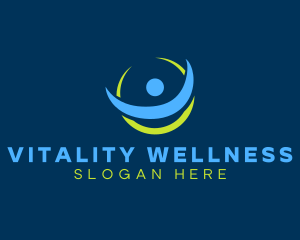 Wellness Yoga Person logo design