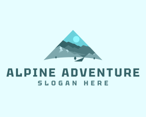 Triangle Alpine Mountain logo design