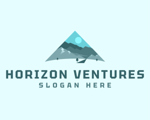 Triangle Alpine Mountain logo design