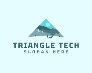 Triangle Alpine Mountain logo design