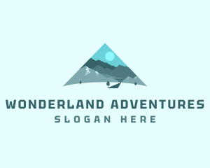 Triangle Alpine Mountain logo design