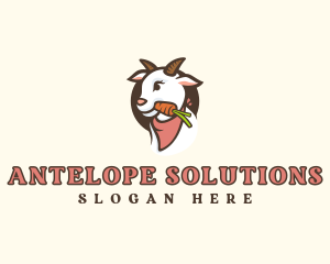Antelope - Goat Carrot Horn logo design