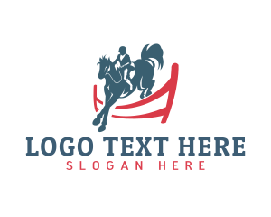 Farm Animal - Show Jumping Sporting Event logo design