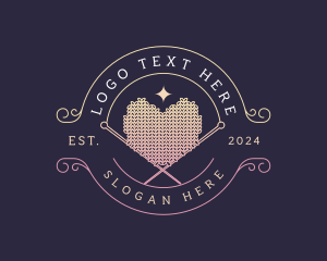 Cotton - Heart Knitting Crochet logo design