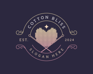 Cotton - Heart Knitting Crochet logo design