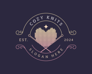 Heart Knitting Crochet logo design