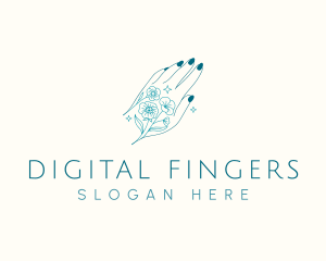 Fingers - Hand Nails Floral logo design