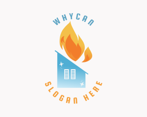 Heating Cooling House Logo