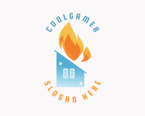 Sustainability - Heating Cooling House logo design