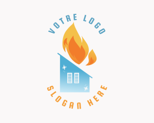 Industry - Heating Cooling House logo design
