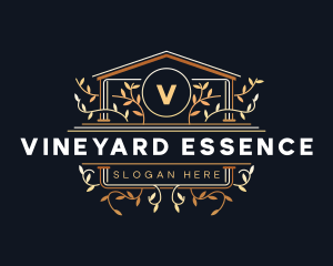 Luxury Floral Vineyard logo design