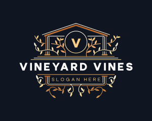 Luxury Floral Vineyard logo design