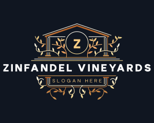 Luxury Floral Vineyard logo design